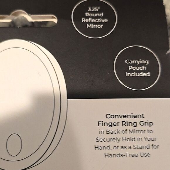 Zadro Rechargeable Compact LED Mirror w/Carrying Pouch- Grey - Picture 11 of 12